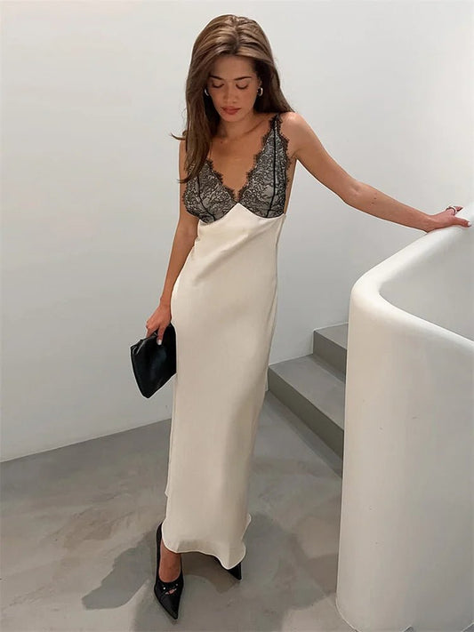 Ambre Lace V-Neck Patchwork Summer Dress