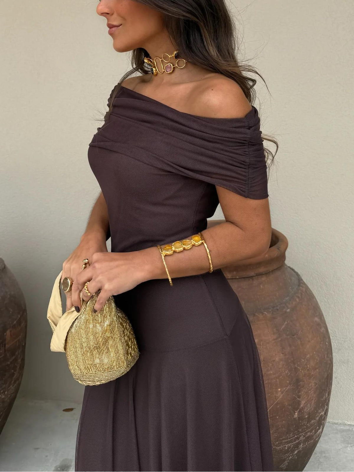 Anya Draped Maxi Dress