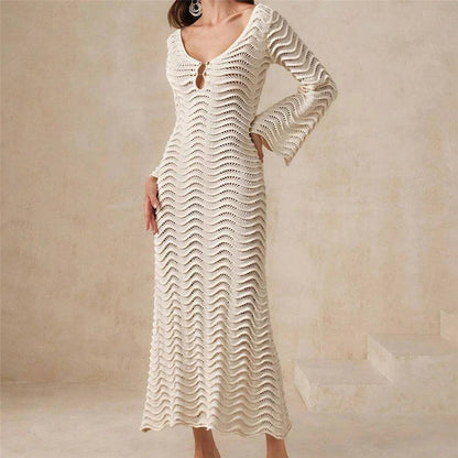 Arabella Lace-Up Knit Maxi Dress