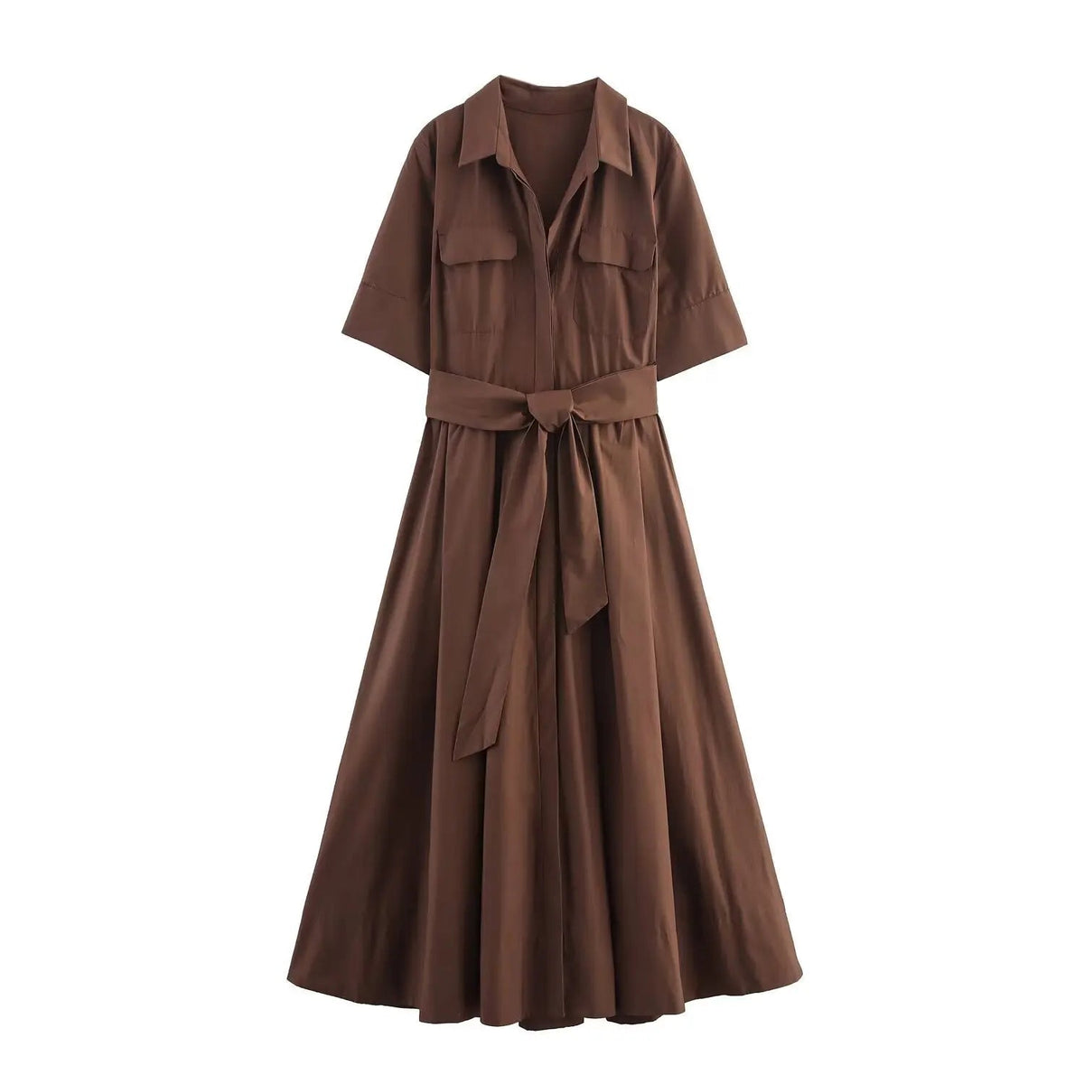 Ariane Belted Shirt Midi Dress