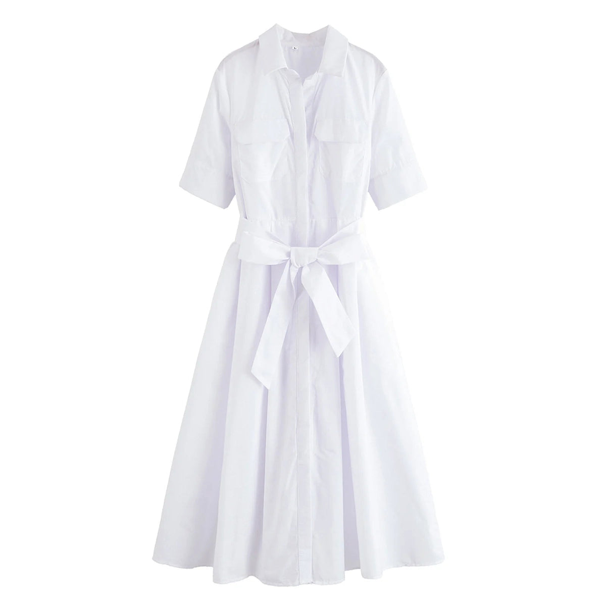 Ariane Belted Shirt Midi Dress