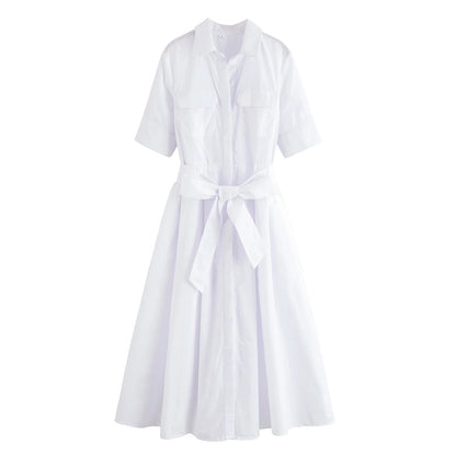 Ariane Belted Shirt Midi Dress