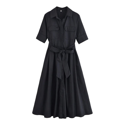Ariane Belted Shirt Midi Dress