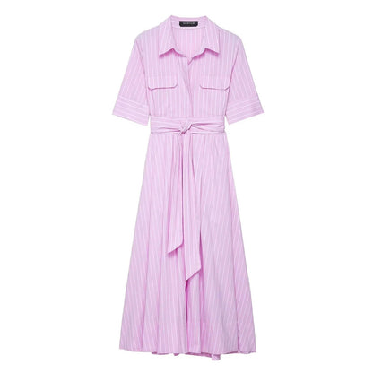 Ariane Belted Shirt Midi Dress