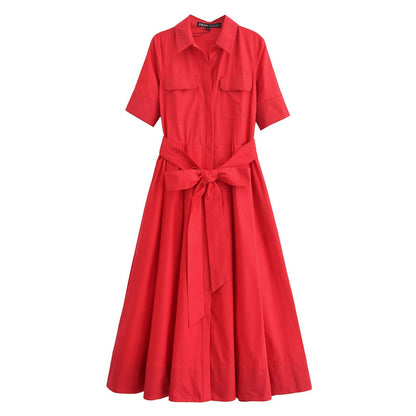 Ariane Belted Shirt Midi Dress