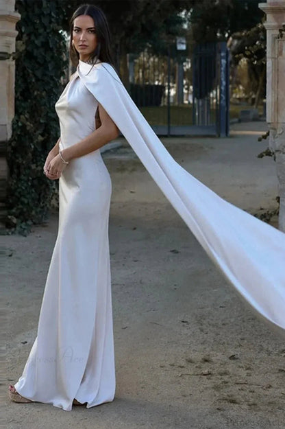 Beatrice Halter Backless Silk Satin Maxi Dress