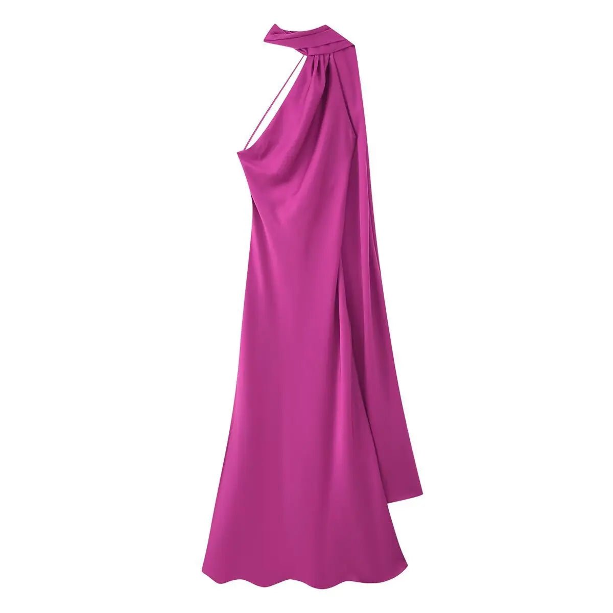 Beatrice Halter Backless Silk Satin Maxi Dress