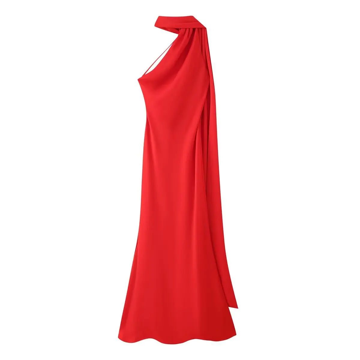 Beatrice Halter Backless Silk Satin Maxi Dress