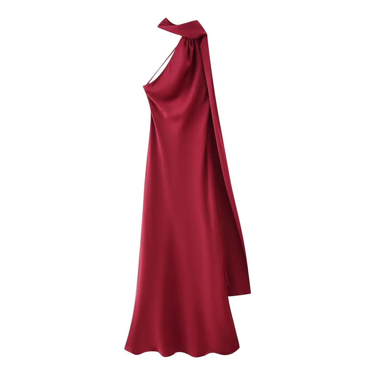 Beatrice Halter Backless Silk Satin Maxi Dress