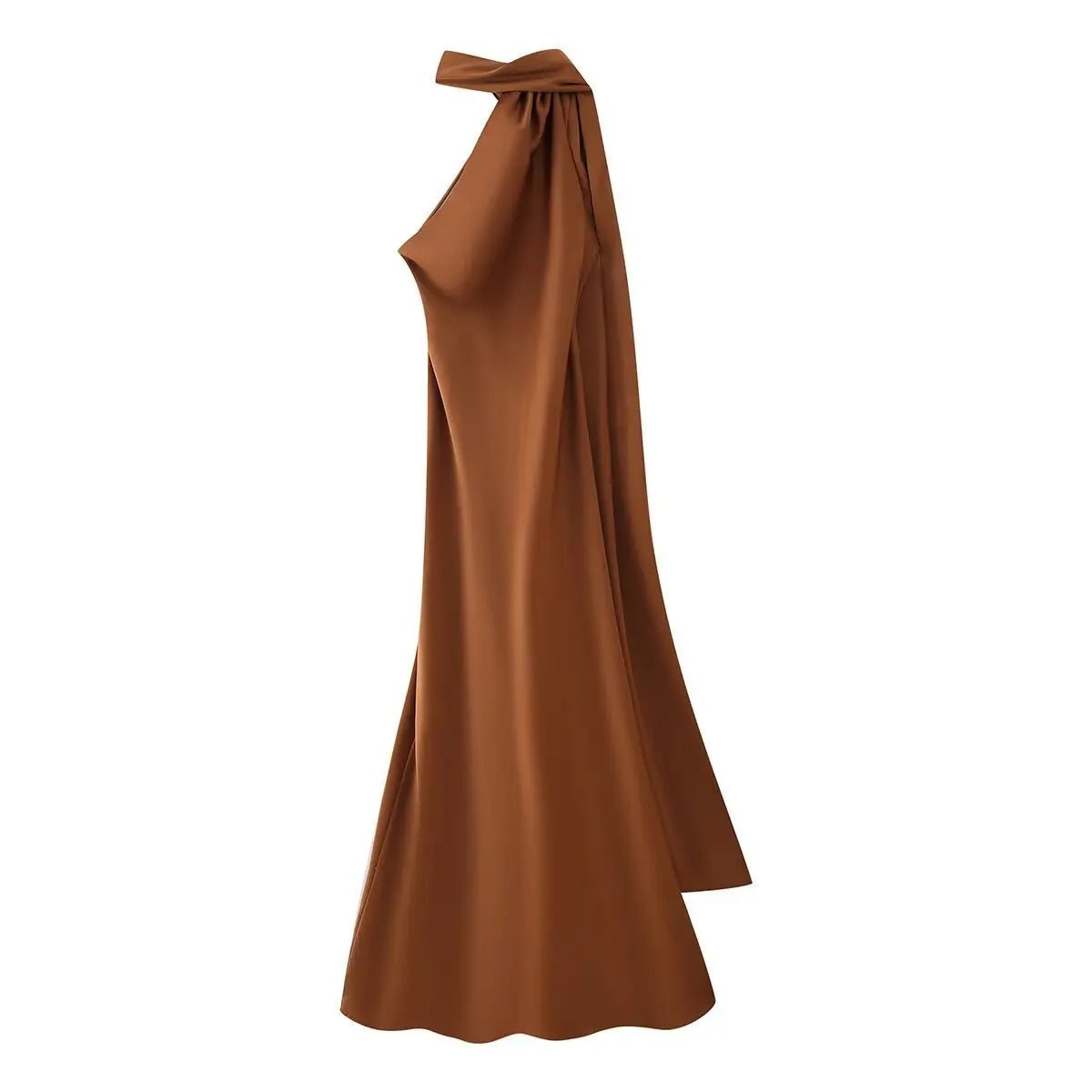 Beatrice Halter Backless Silk Satin Maxi Dress