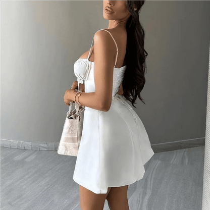Bianca Lace-Up Mini Sundress