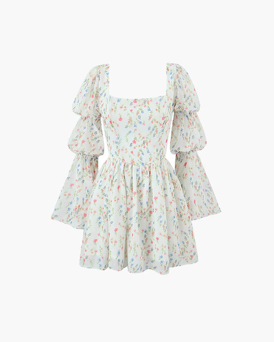 Rose Off-Shoulder Ruffled Mini Dress