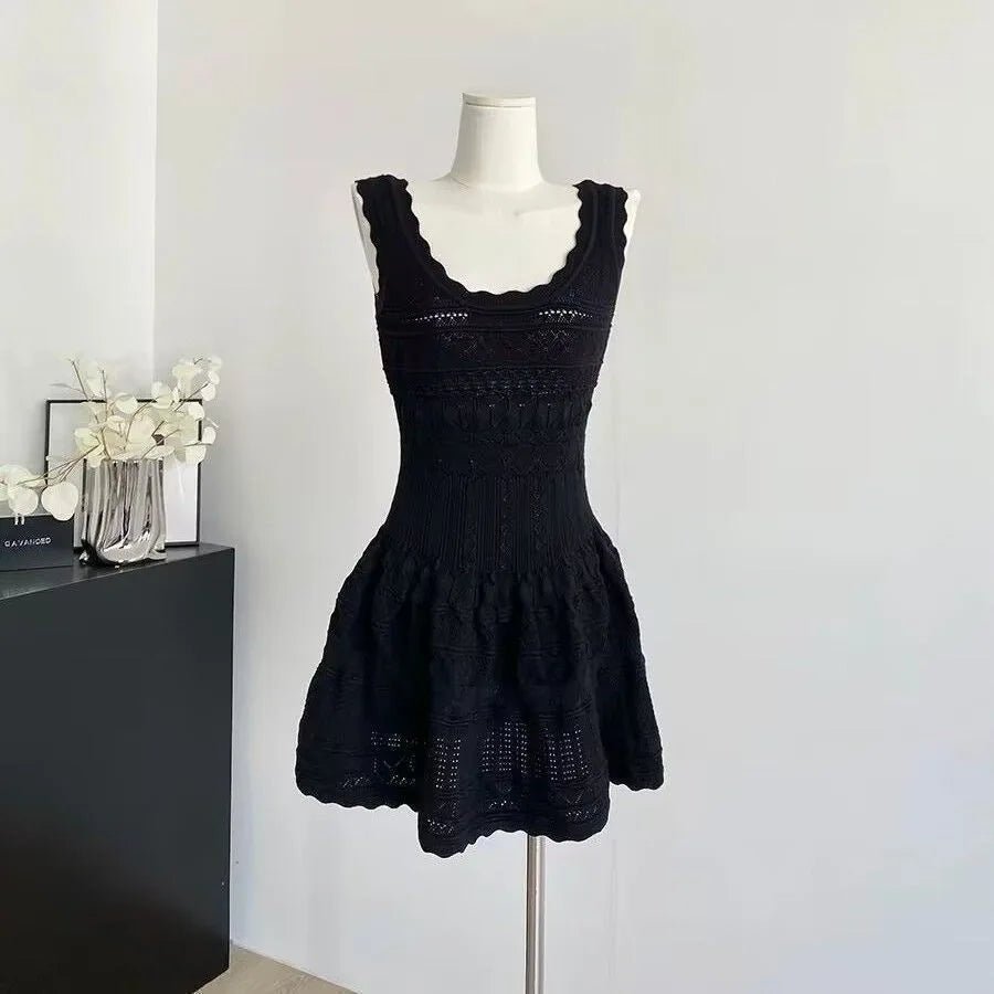 Esther Hollow-Out Knitted Midi Dress