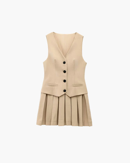 Cheryl Sleeveless Pleated Mini Dress