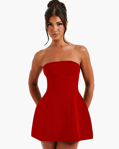Colby Cinched Waist Strapless Mini Dress