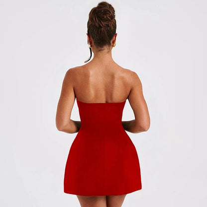 Colby Cinched Waist Strapless Mini Dress