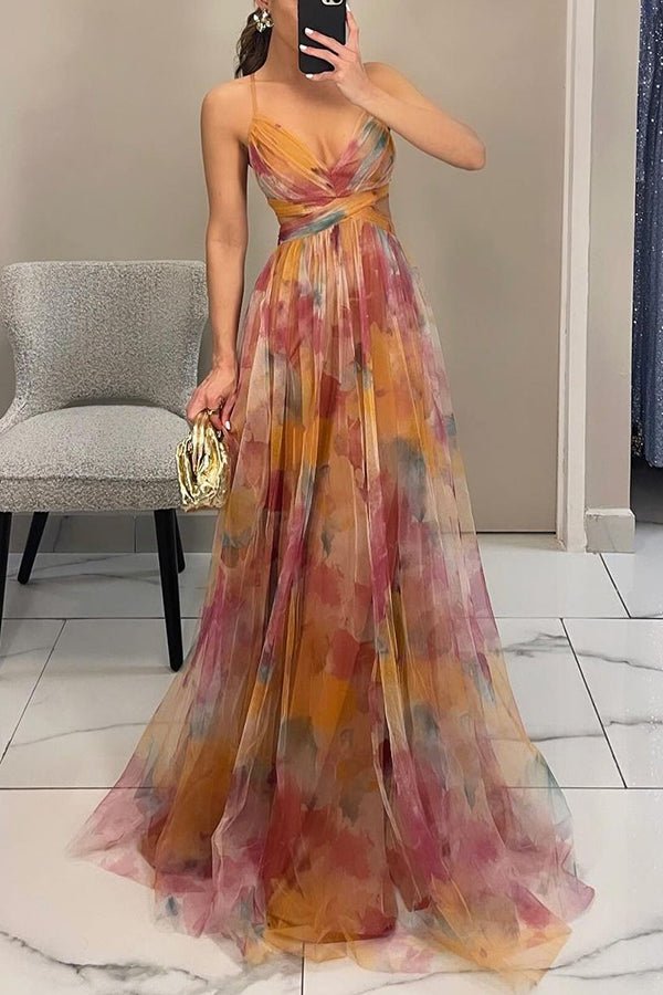 Dahlia Floral Tulle Maxi Dress