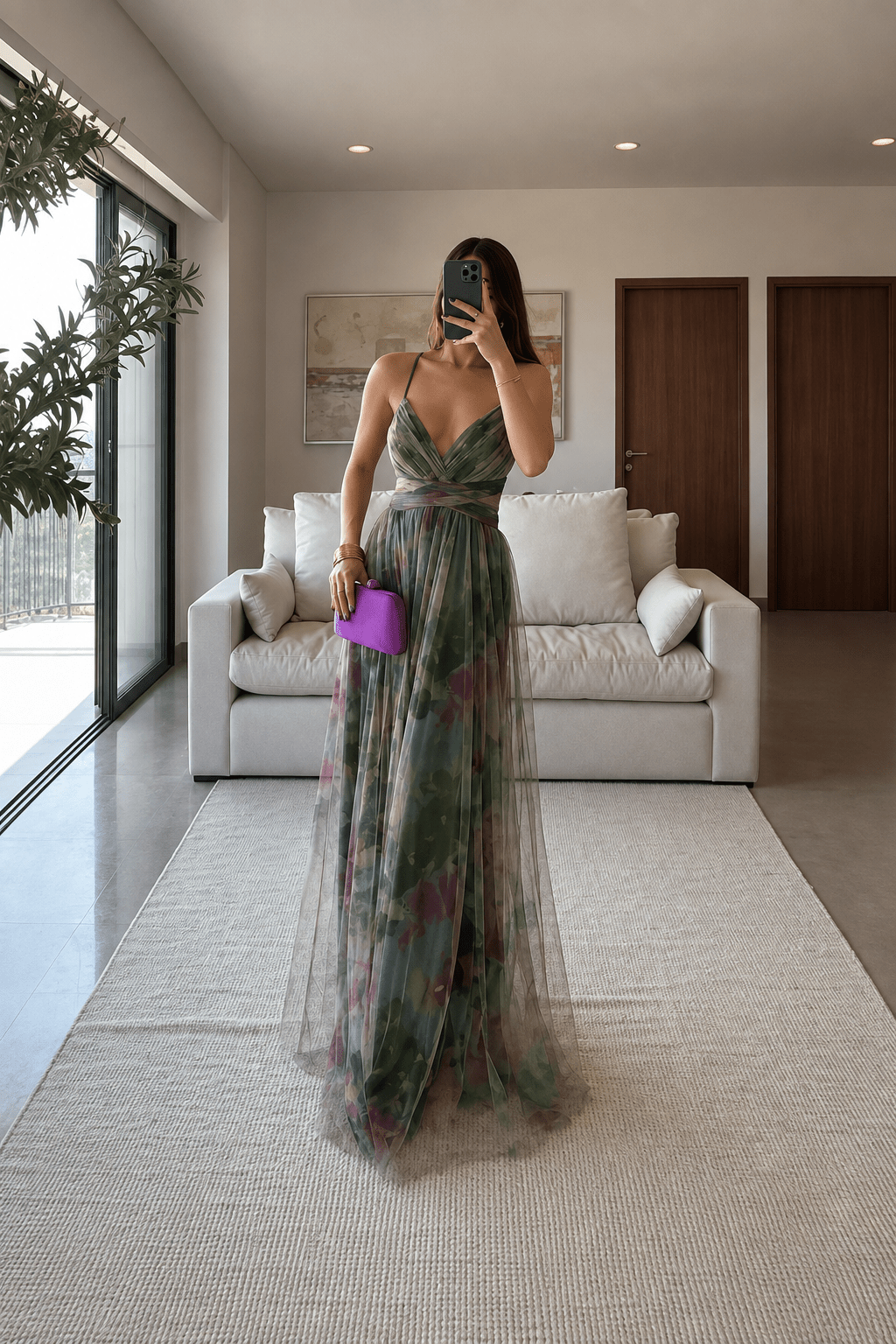 Dahlia Floral Tulle Maxi Dress