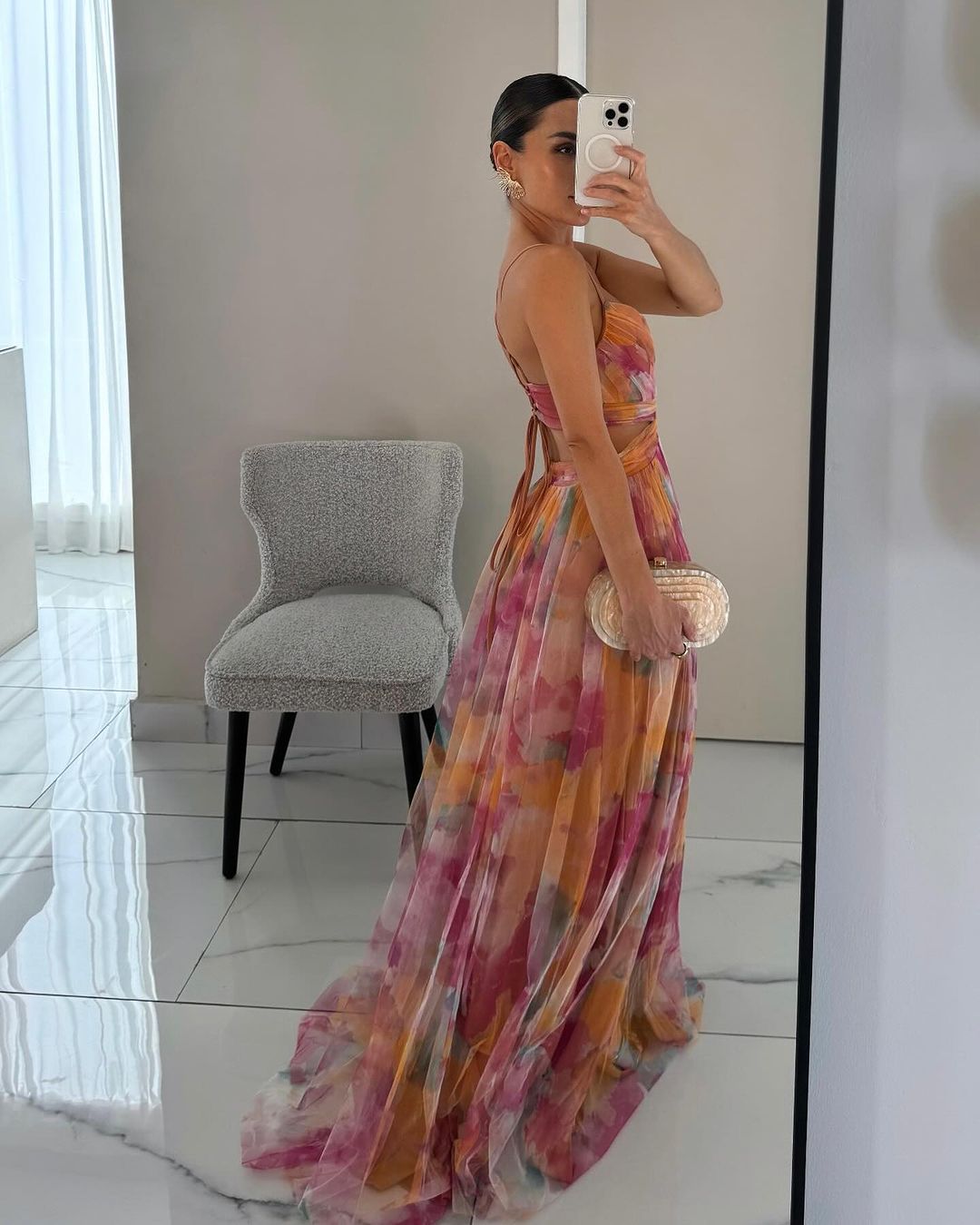 Dahlia Floral Tulle Maxi Dress