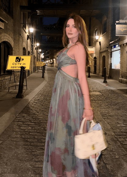 Dahlia Floral Tulle Maxi Dress