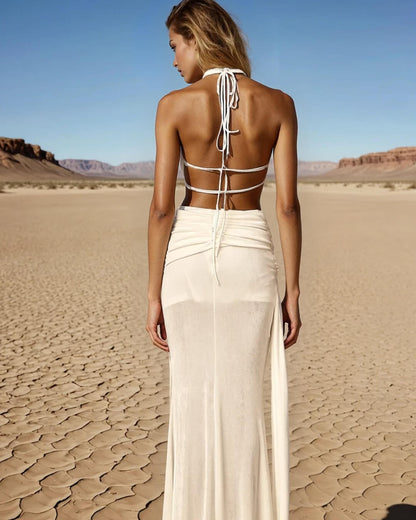 Elyse Halterneck Backless Maxi Dress