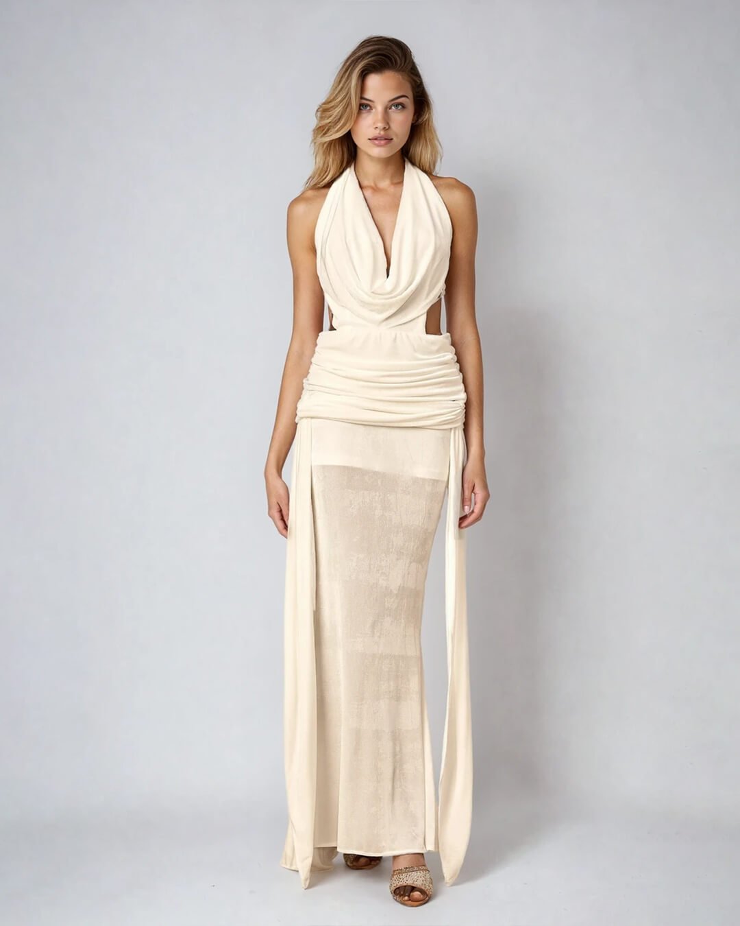 Elyse Halterneck Backless Maxi Dress
