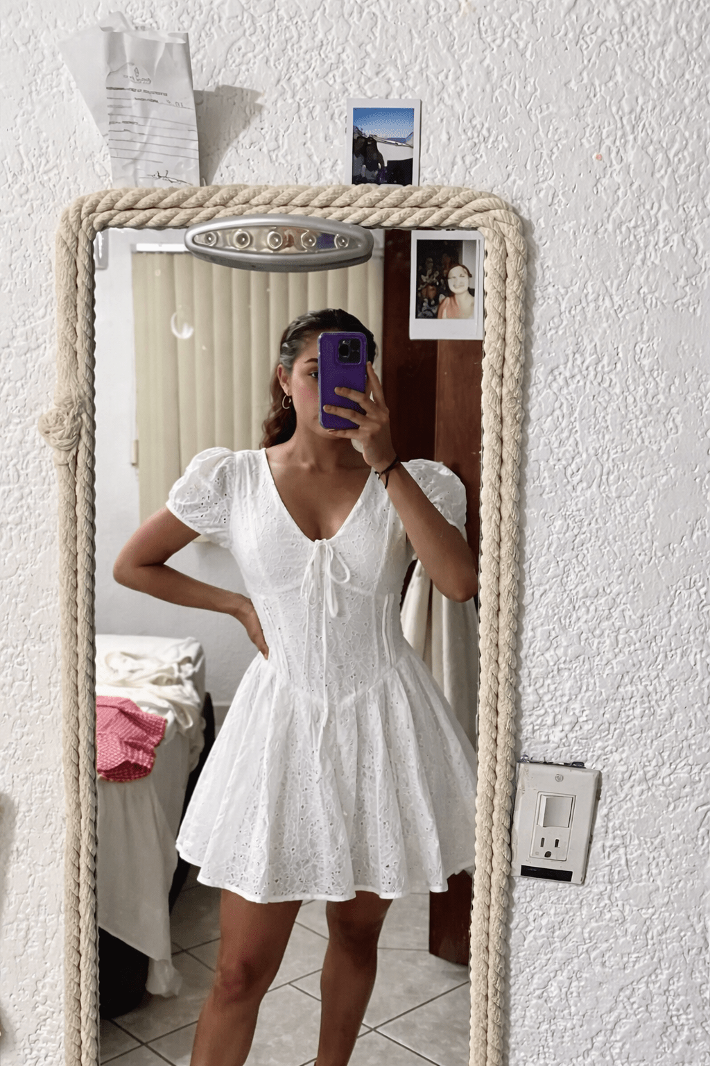 Jane Puff Sleeve Embroidered Mini Dress