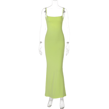Janet V Neck Strap Maxi Dress