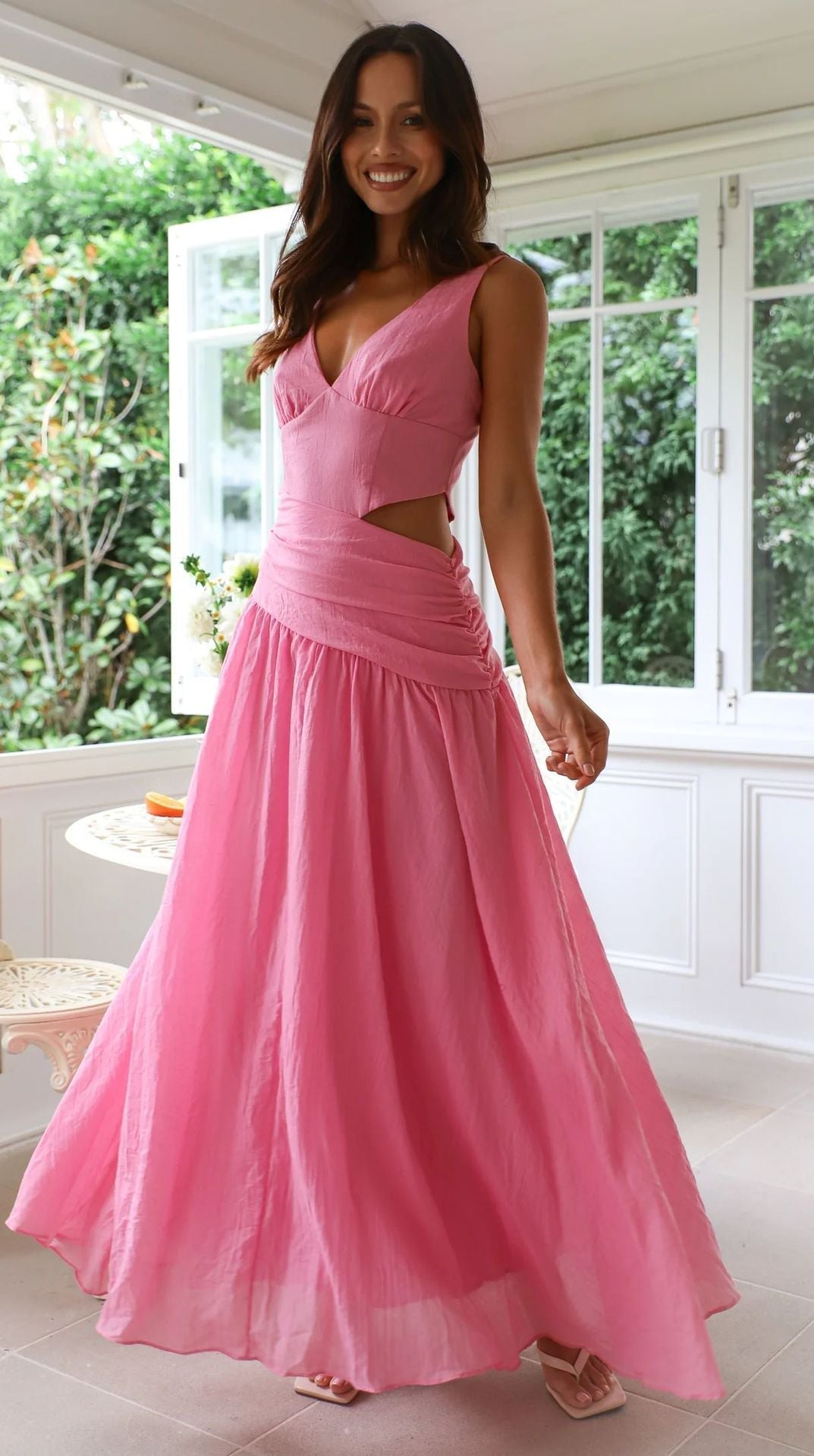 Anne Flared Cutout Midi Dress
