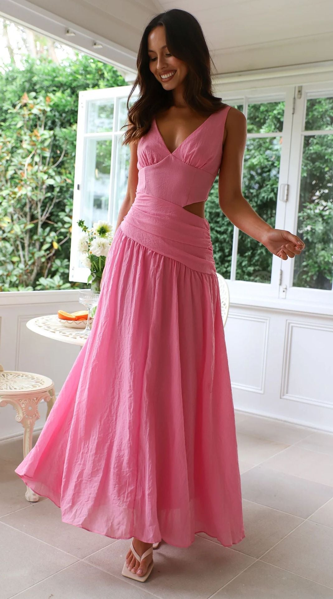 Anne Flared Cutout Midi Dress