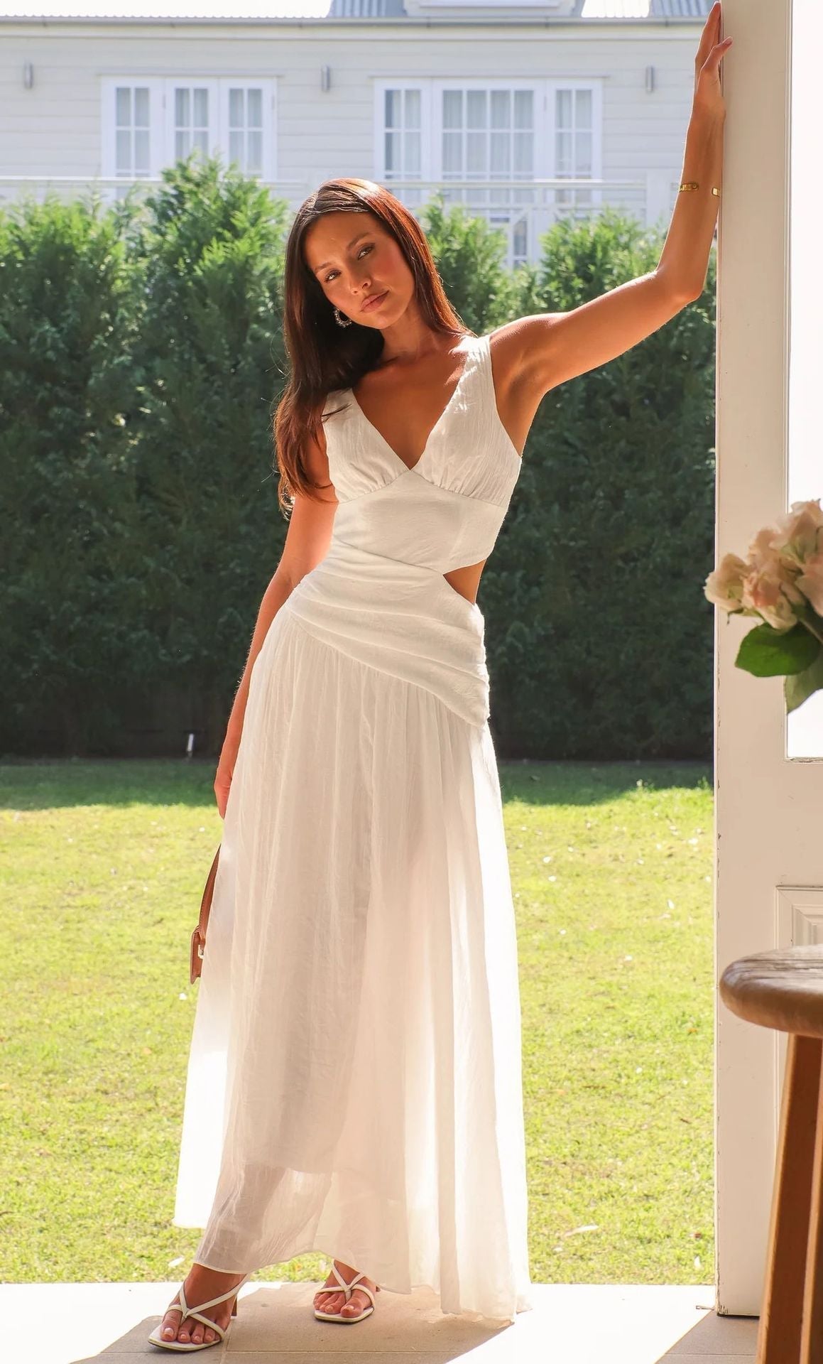 Anne Flared Cutout Midi Dress