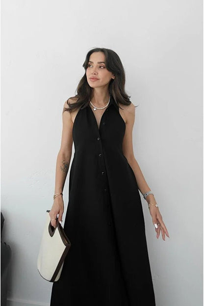 Kaya Halter Neck Elegant Maxi Dress