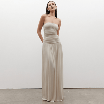 Lauren Strapless Ruched Maxi Dress