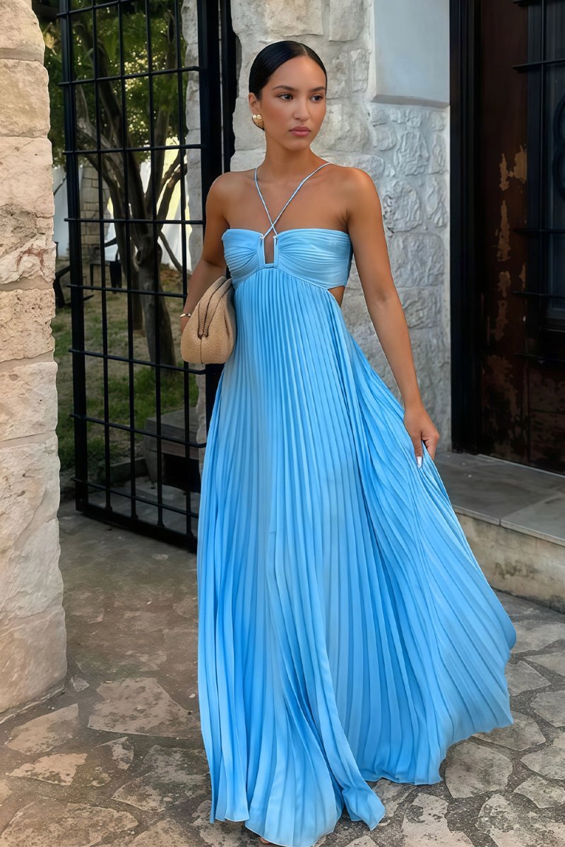 Lindsay Cutout Pleated Maxi Dress