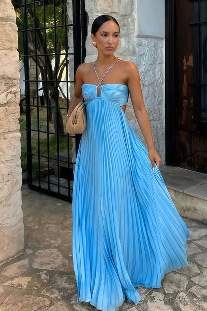 Lindsay Cutout Pleated Maxi Dress