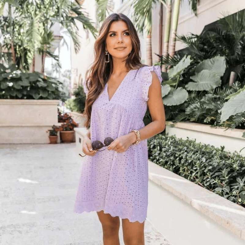 Regine V Neck Sleeveless Mini Dress