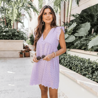 Regine V Neck Sleeveless Mini Dress