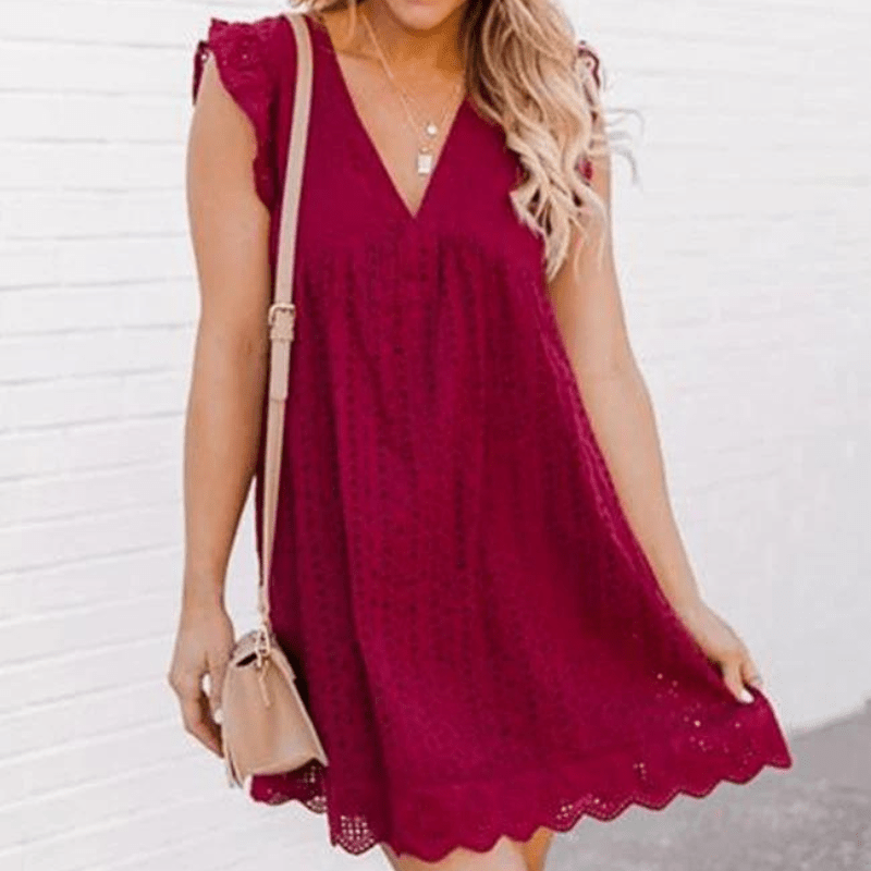 Regine V Neck Sleeveless Mini Dress