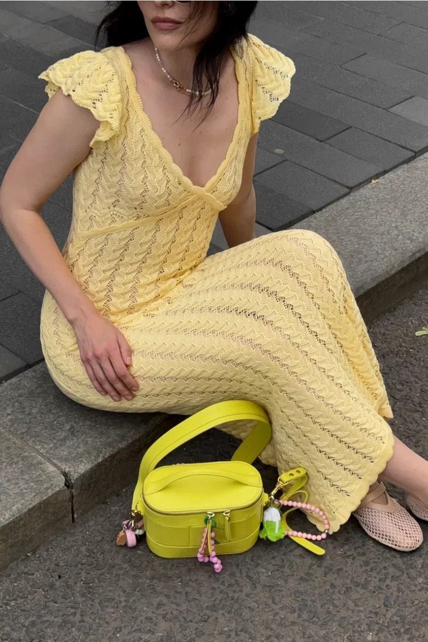 Roan Ruffle Knit Midi Dress
