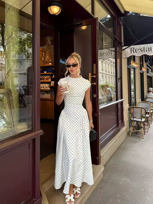 Bianca Flare Maxi Dress with Cap Sleeves