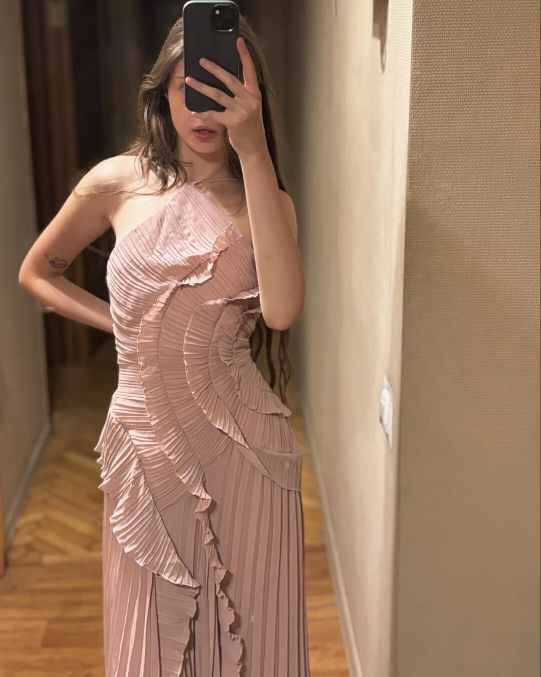 Ruffa Ruffled Tulle Dress