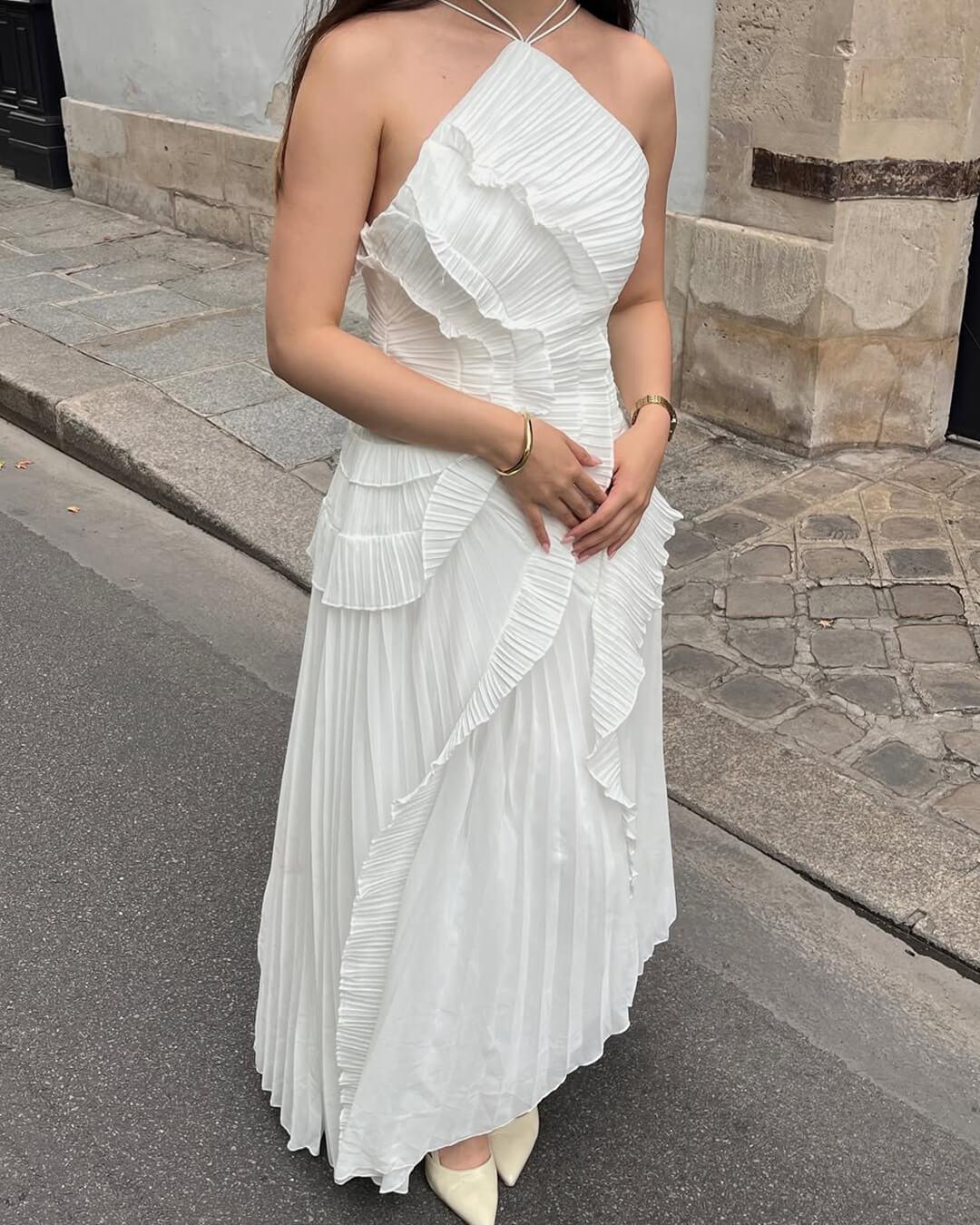 Ruffa Ruffled Tulle Dress
