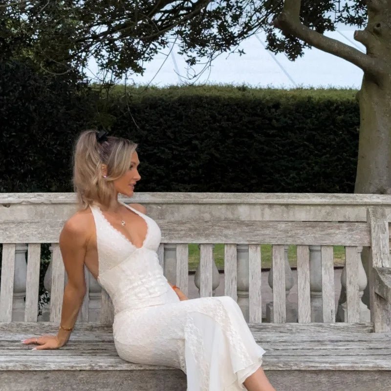 Sienna Halter Neck Lace Maxi Dress