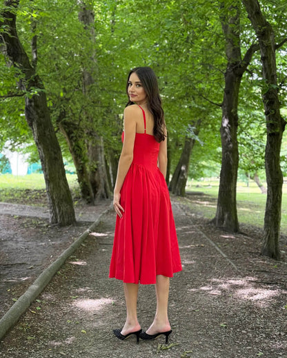 Sylvia Sleeveless Strap Midi Dress