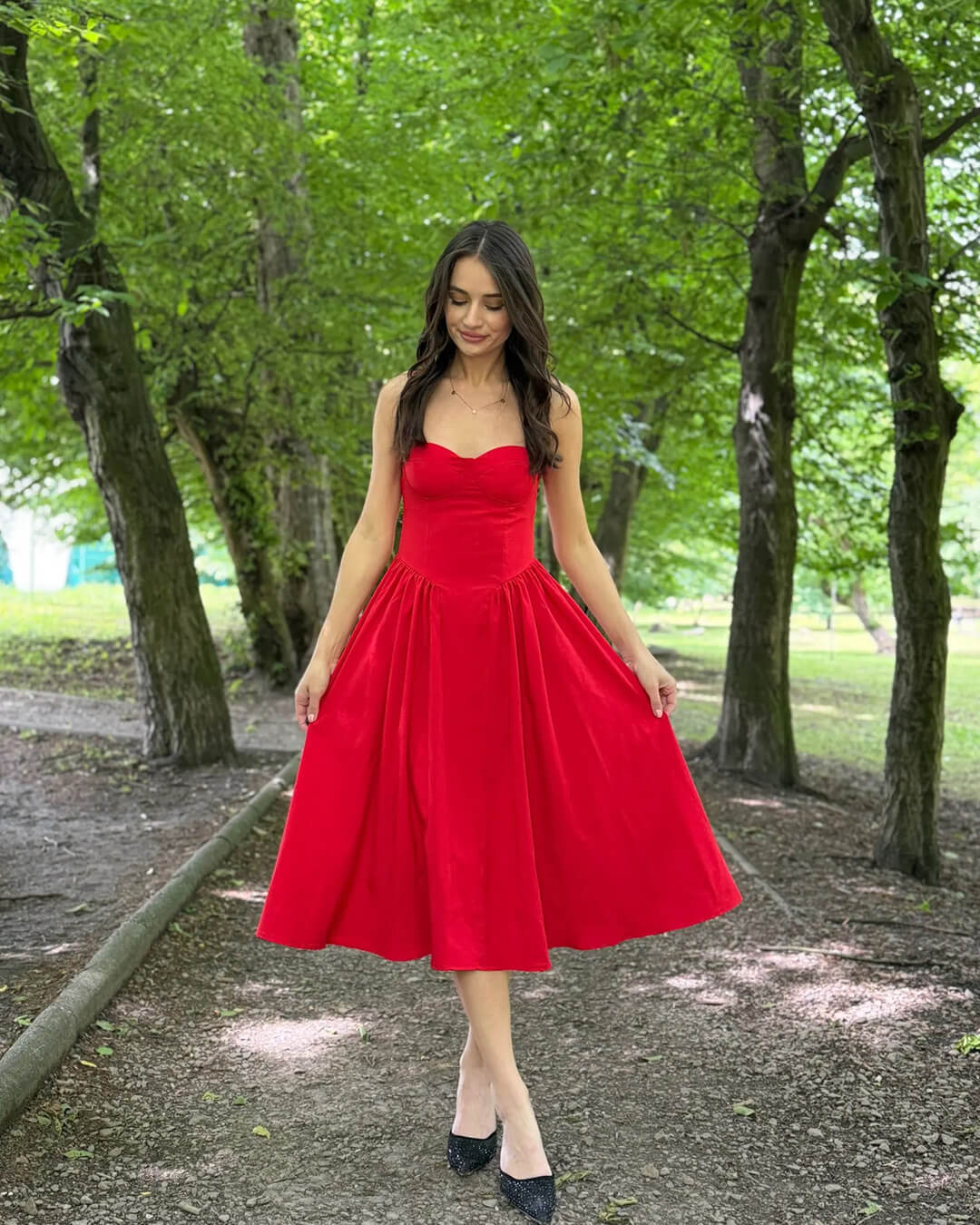 Sylvia Sleeveless Strap Midi Dress