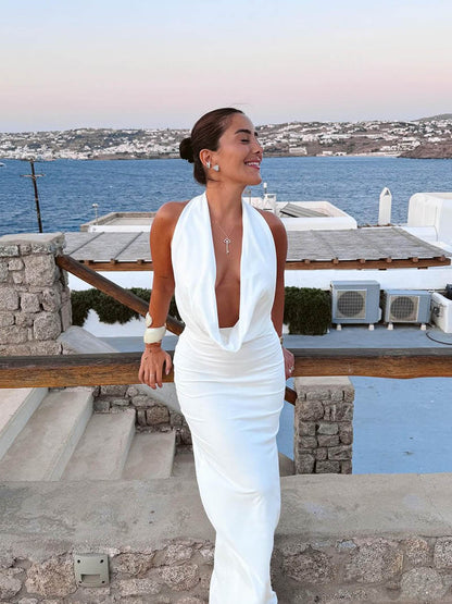 Venice Deep V-Neck Maxi Dress