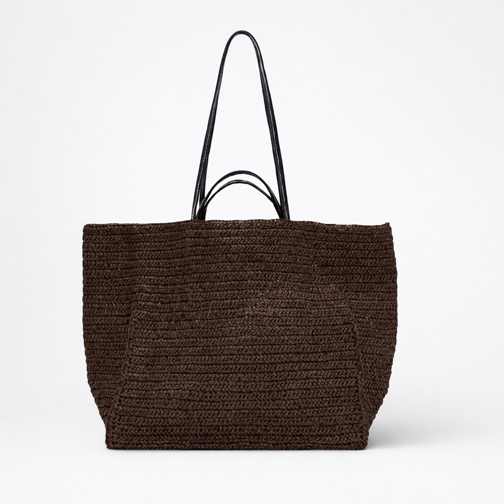 Bianca Handwoven Straw Beach Tote Bag