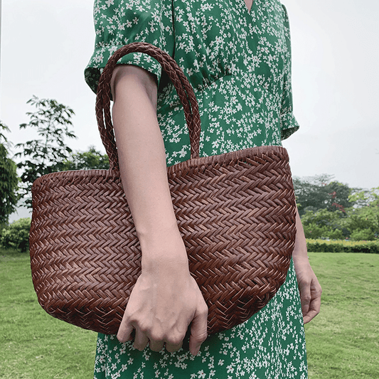 Anais Handwoven Leather Tote Bag
