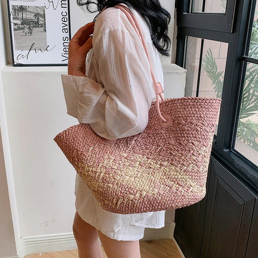 Camille French Straw Tote Bag