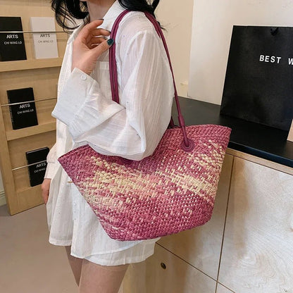 Camille French Straw Tote Bag